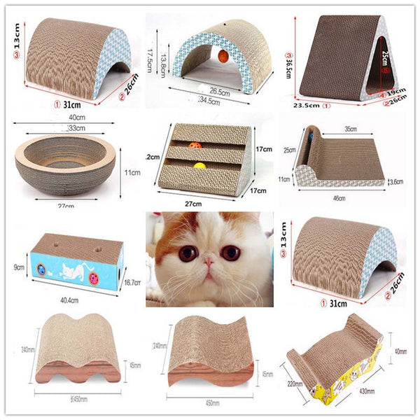 13 Shape Cats Scratcher Lounge Handmade Kitten Scratcher Scratching Post Interactive Corrugated Paper Toy For Pet Cat Training