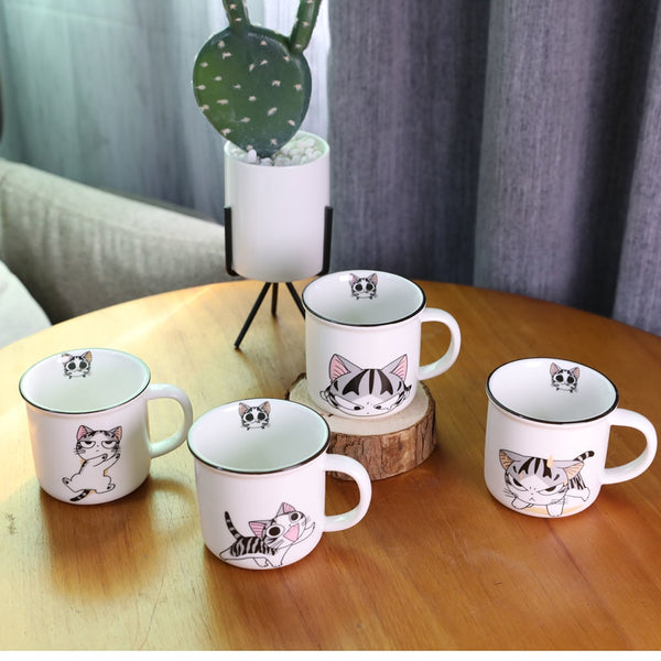 Super Cute Cat Animal Cartoon Coffee Cup Kitten Milk Mug Creative Ceramic Tea Mugs Breakfast Drinkware Novelty Nice Gifts