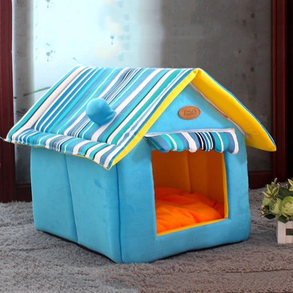Home Shape Foldable Pet Cat Cave House Cat Kitten Bed Cama Para Cachorro Soft Winter Warm Dogs Kennel Nest Dog Cat