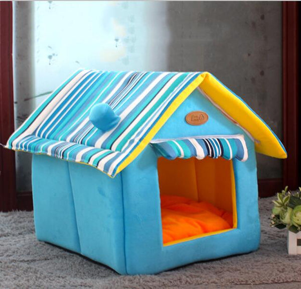Home Shape Foldable Pet Cat Cave House Cat Kitten Bed Cama Para Cachorro Soft Winter Warm Dogs Kennel Nest Dog Cat