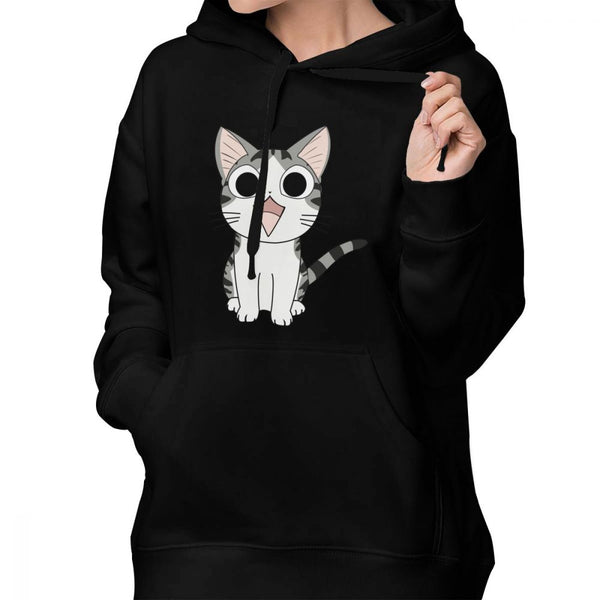 Japanese Cat Hoodie Chi The Cat Hoodies Cotton White Hoodies Women Trendy Over Sized Graphic Long Sleeve Pullover Hoodie