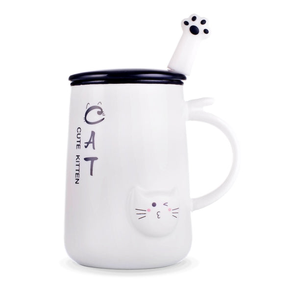 Cute Cat 400Ml Cafe Coffee Mug Drinking Cups Large Capacity Style Ceramic Milk Breakfast Mugs Water Tea Big Cup Drinkware
