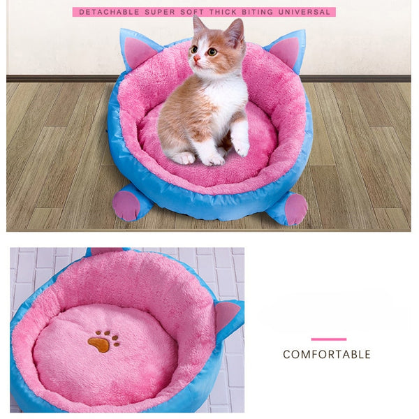 New Arrival Cat Warm Bed Velvet Comfortable Ear shape kennel For Puppy cama gato Lovely Soft Cat Cave House For Cat