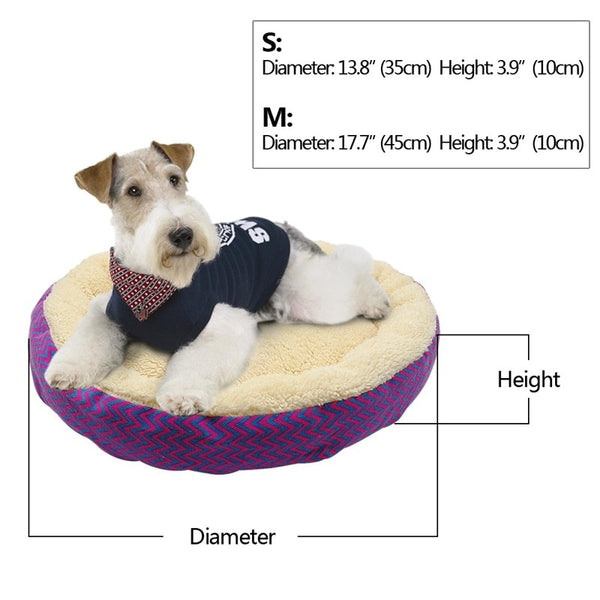 Warm Cat Bed House Round Bed Fodable Dog Sleeping Mat Pad Nest Kennel Pet Cushion Puppy Nest Shell Hiding Burger Bun for Winter