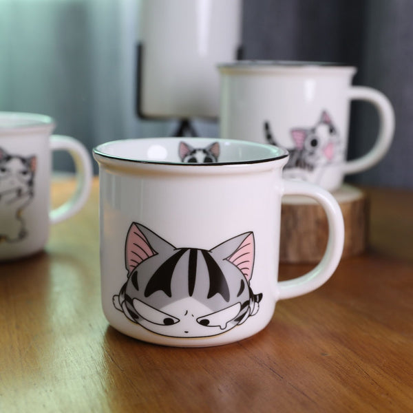 Super Cute Cat Animal Cartoon Coffee Cup Kitten Milk Mug Creative Ceramic Tea Mugs Breakfast Drinkware Novelty Nice Gifts