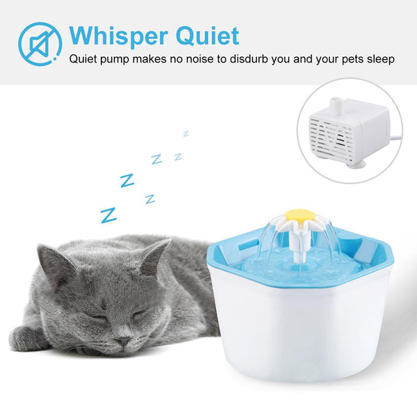 Automatic Cat Water Fountain 1.6L Electric Water Fountain Dog Cat Pet Drinker Bowl Pet Cat Drinking Fountain Dispenser USB Power