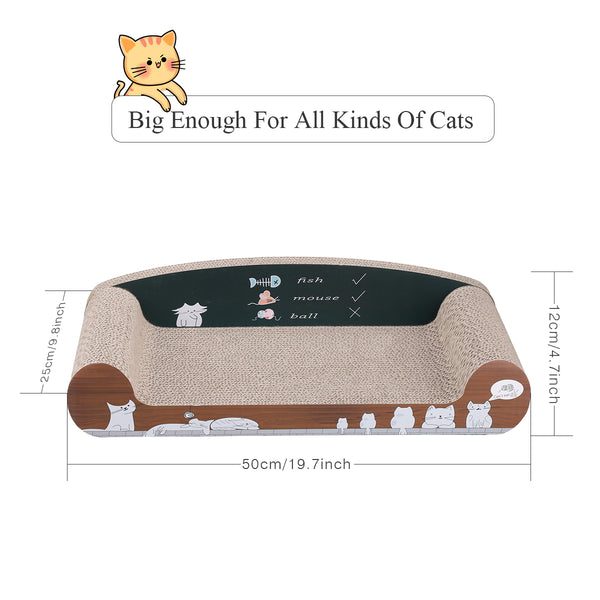 Cat Scratcher Board Corrugated Curved Shaped Pet Scratching Board Deluxe Cat Lounge With Organic Catnip Claw Care Cat Toy #4