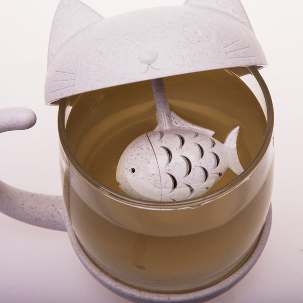 Baffect Cat Mug Glass Water Tea Cup with Filter Creative Tea Strainer Teapot Teabags Mugs for Tea & Coffee Wedding Birthday Gift